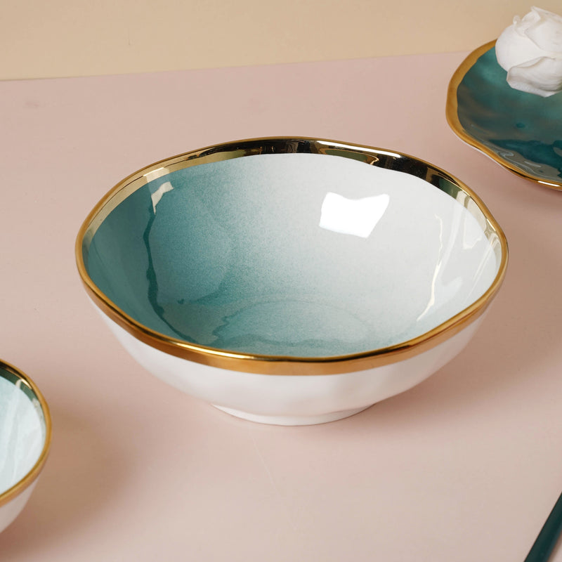 Green Ombre 21 Piece Dinner Set For 6