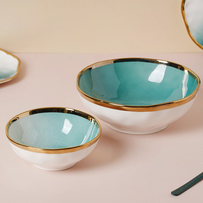 Green Ombre 21 Piece Dinner Set For 6