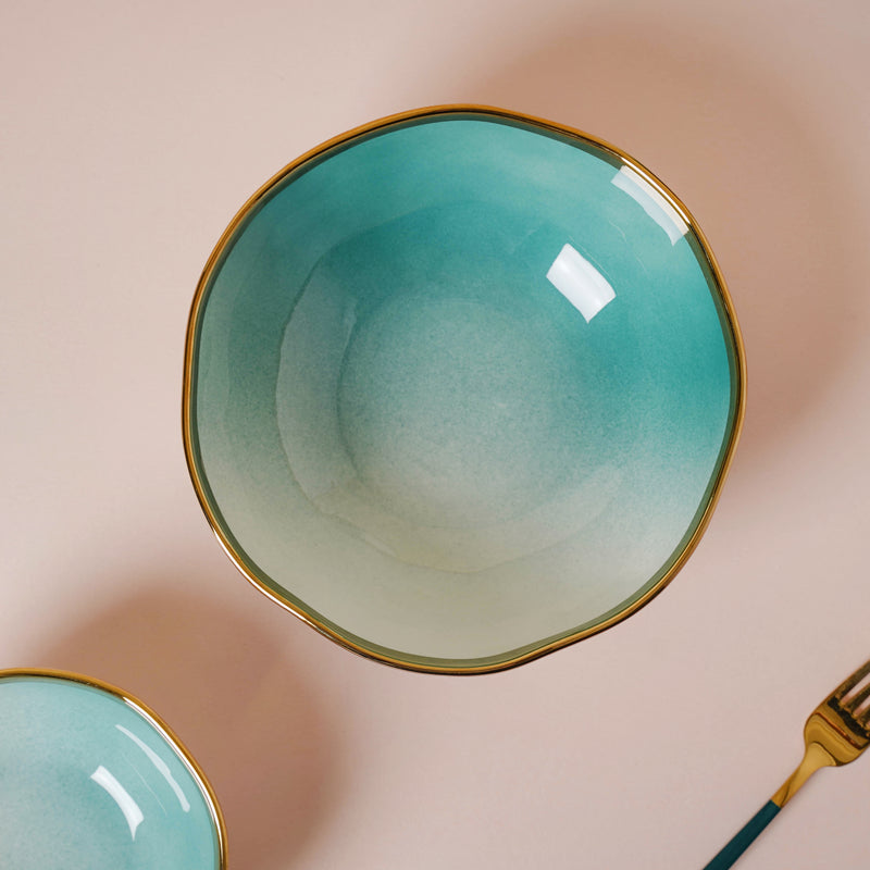 Green Ombre 21 Piece Dinner Set For 6