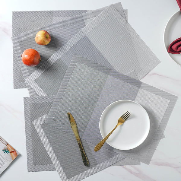 Grey Table Mat Set of 6 Online - Premium Table Mat | Nestasia