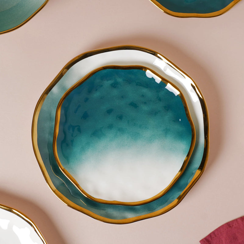 Green Ombre 21 Piece Dinner Set For 6