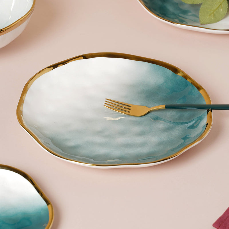 Green Ombre 21 Piece Dinner Set For 6