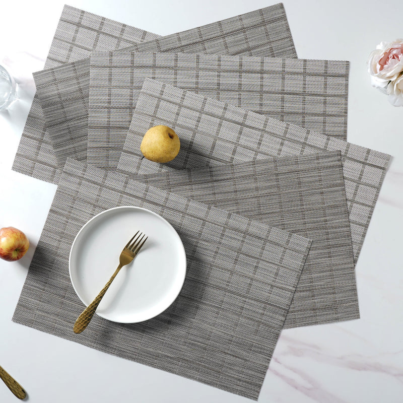 Grey PVC Placemat Set of 6