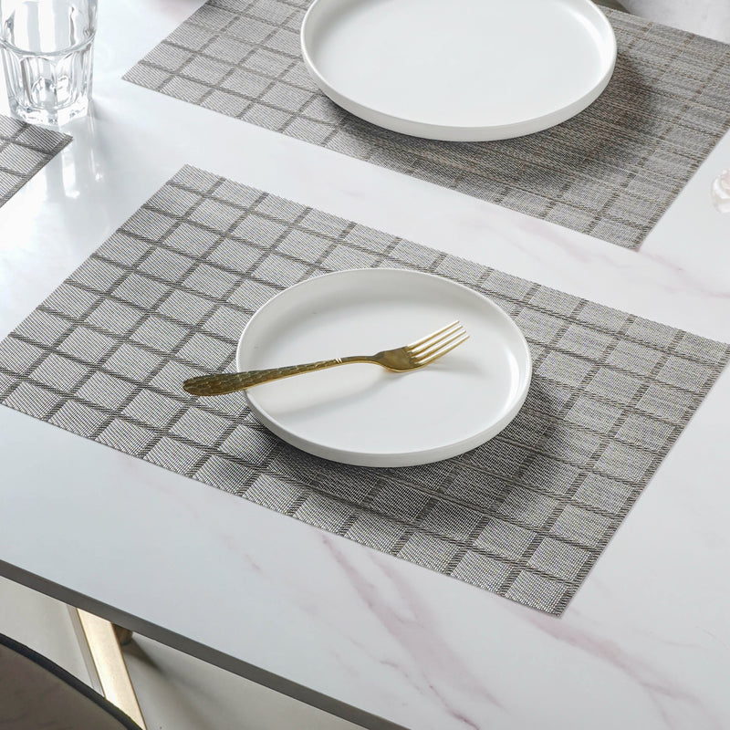 Grey PVC Placemat Set of 6