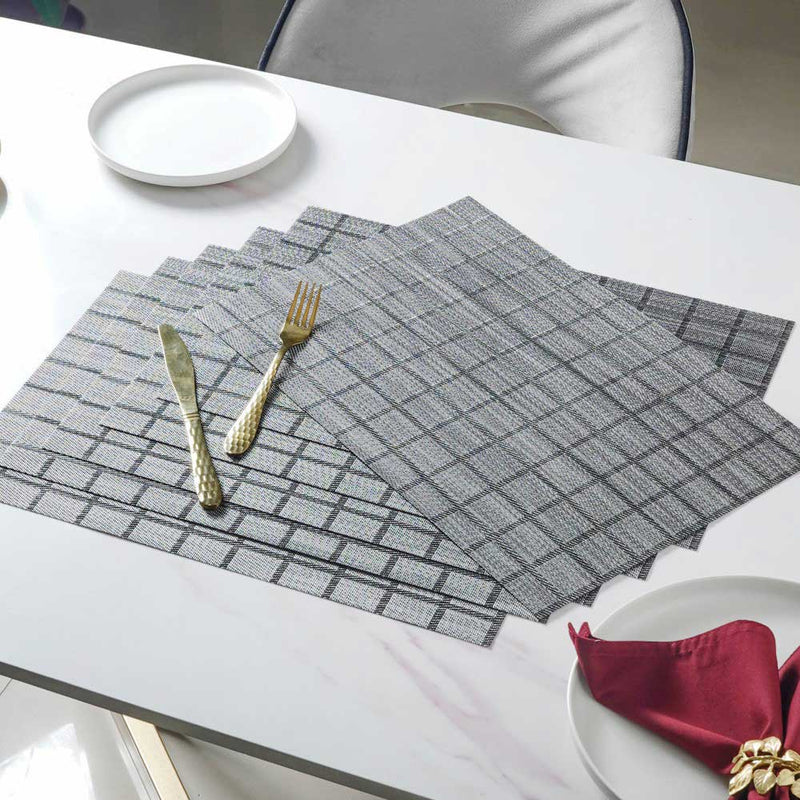 Black PVC Placemat Set of 6