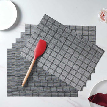 Black PVC Placemat Set of 6