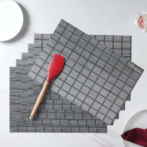 Black PVC Placemat Set of 6