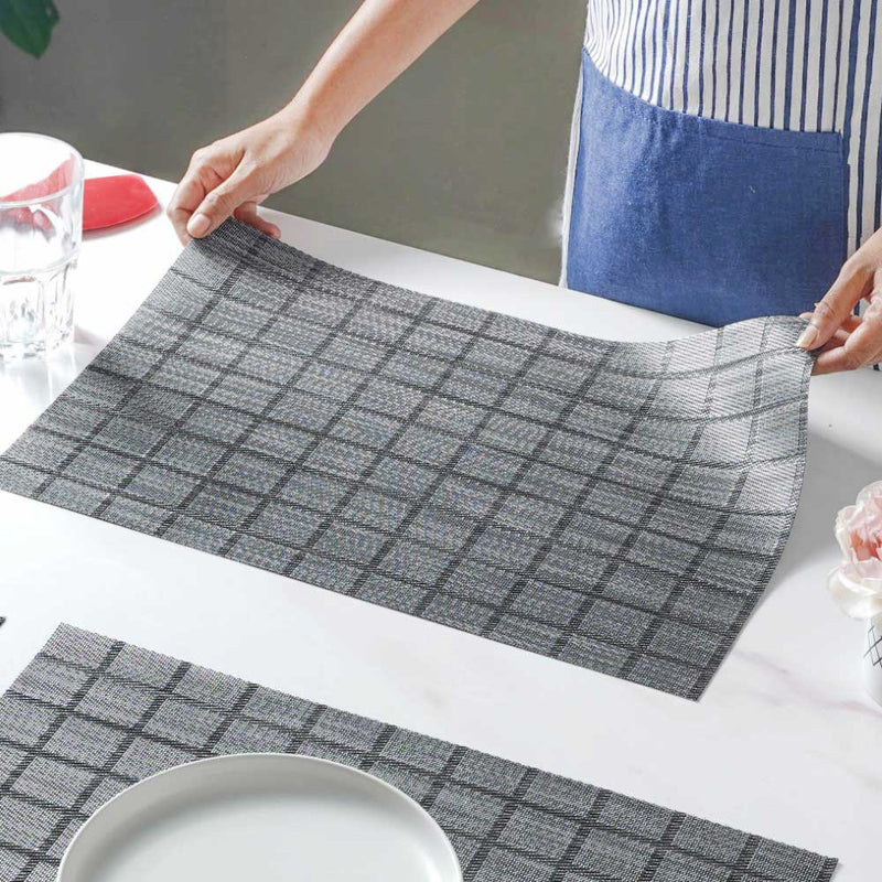 Black PVC Placemat Set of 6