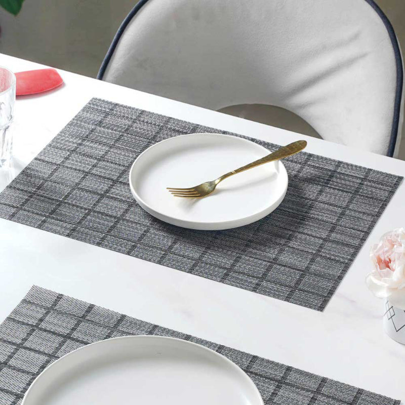 Black PVC Placemat Set of 6