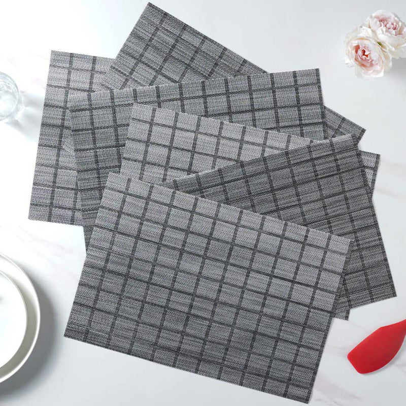 Black PVC Placemat Set of 6