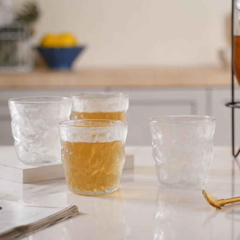 Contemporary Water Glass Set of 4 Small