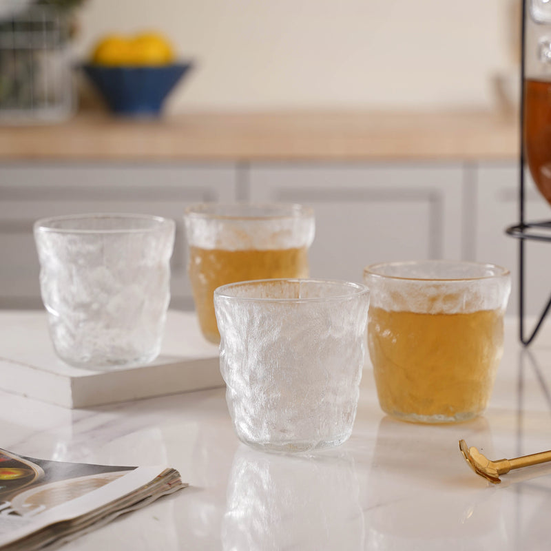 Contemporary Water Glass Set of 4 Small