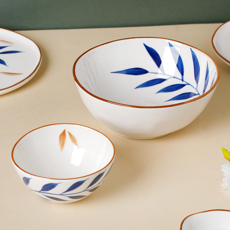 Palm Leaf Bowls - Bowl, ceramic bowl, serving bowls, noodle bowl, salad bowls, bowl for snacks, large serving bowl | Bowls for dining table & home decor