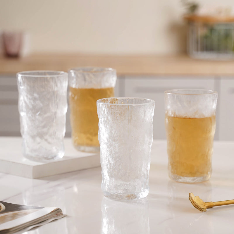 Contemporary Water Glass Set of 4 Big