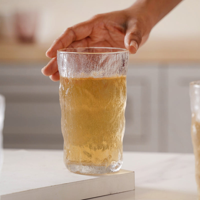 Contemporary Water Glass Set of 4 Big