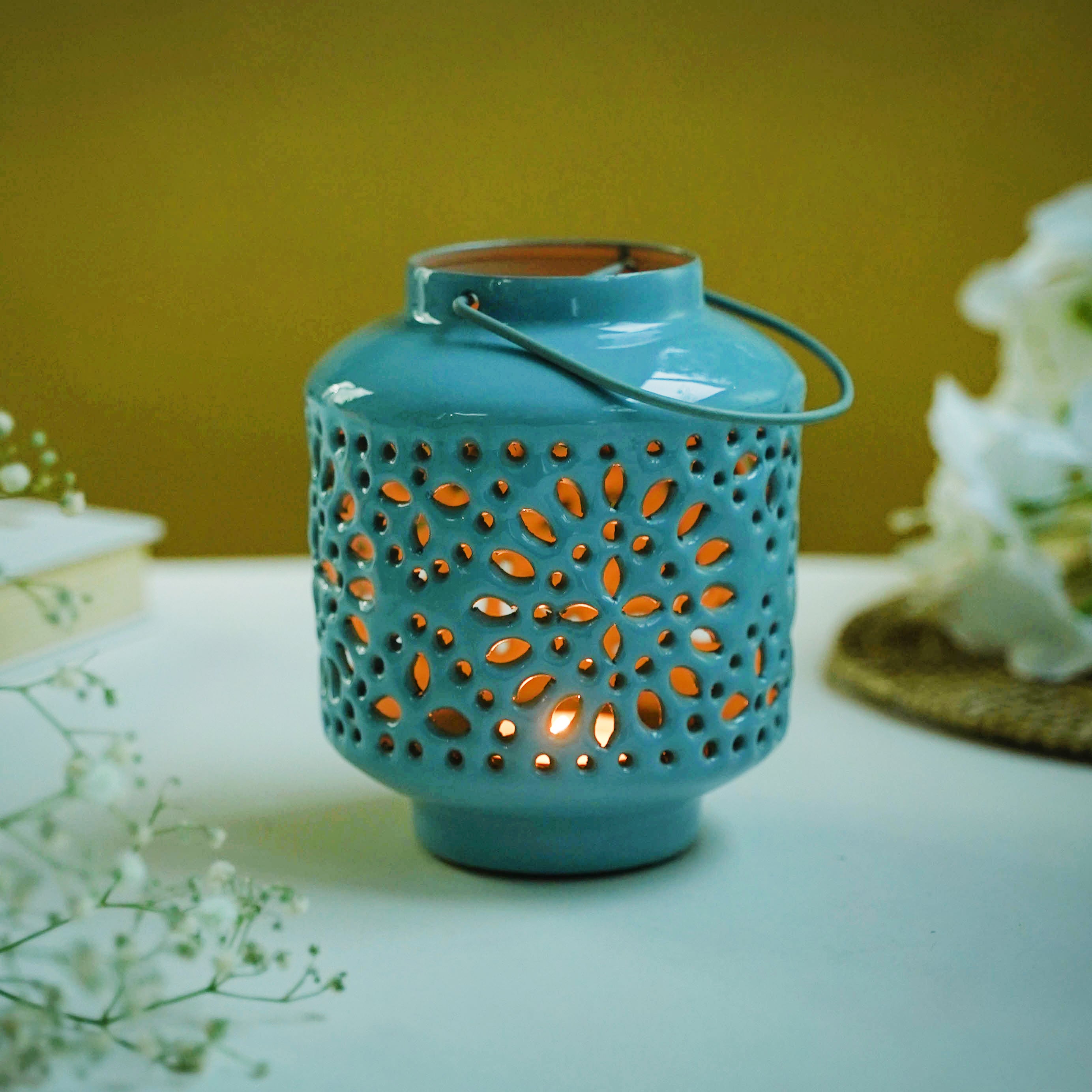 Metal Lantern Blue