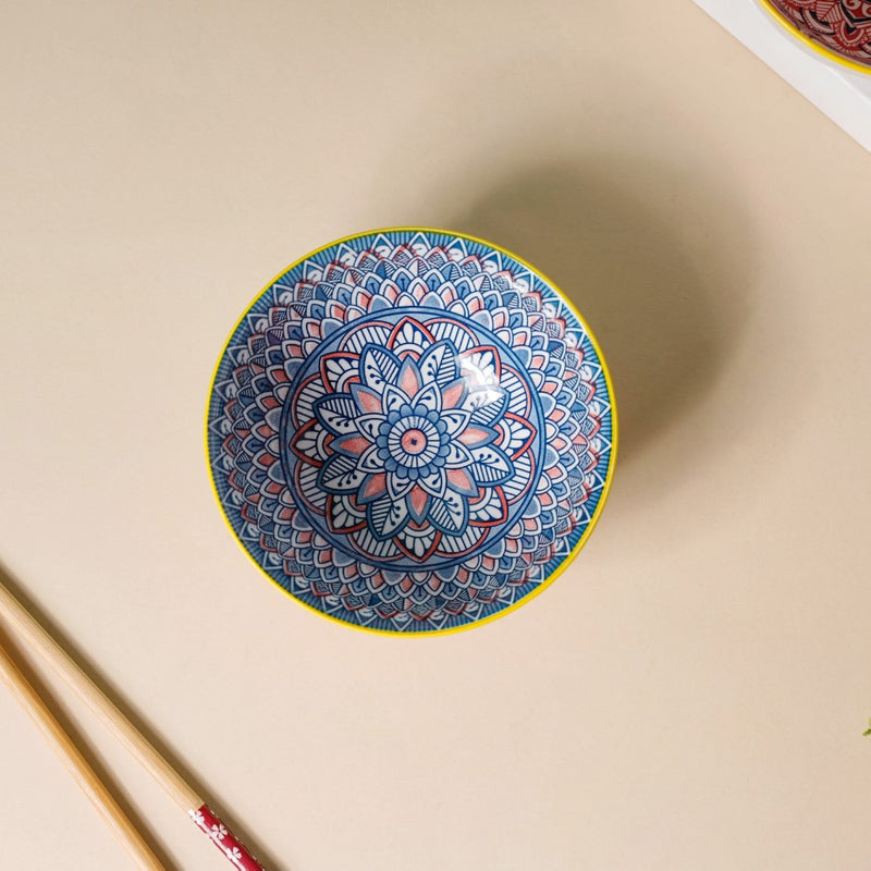 Bohemian Ramen Bowl Set of 2 - Bowl, soup bowl, ceramic bowl, snack bowls, curry bowl, popcorn bowls | Bowls for dining table & home decor