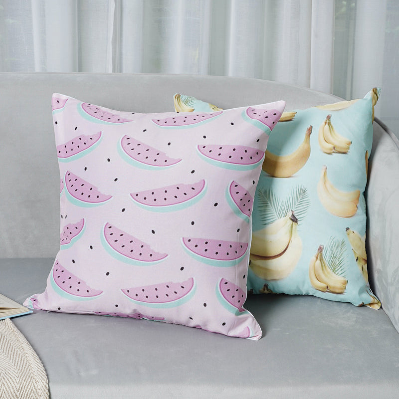 Cushion Cover Set of 5 with Fruit Prints