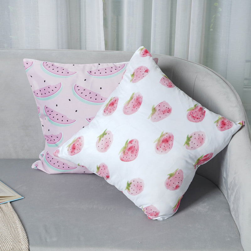 Cushion Cover Set of 5 with Fruit Prints