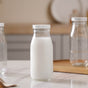 Milk Glass Bottle With Lid Set of 4 - Water bottle, juice bottle, glass bottle | Bottle for Travelling & Dining Table