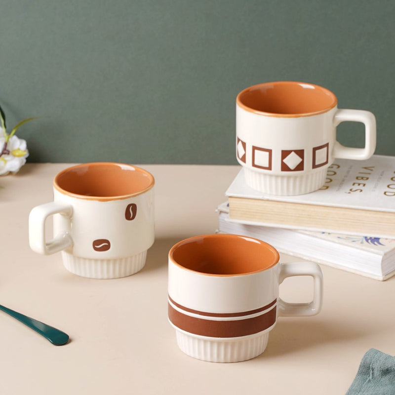 Minimalist Ceramic Coffee Mug- Mug for coffee, tea mug, cappuccino mug | Cups and Mugs for Coffee Table & Home Decor