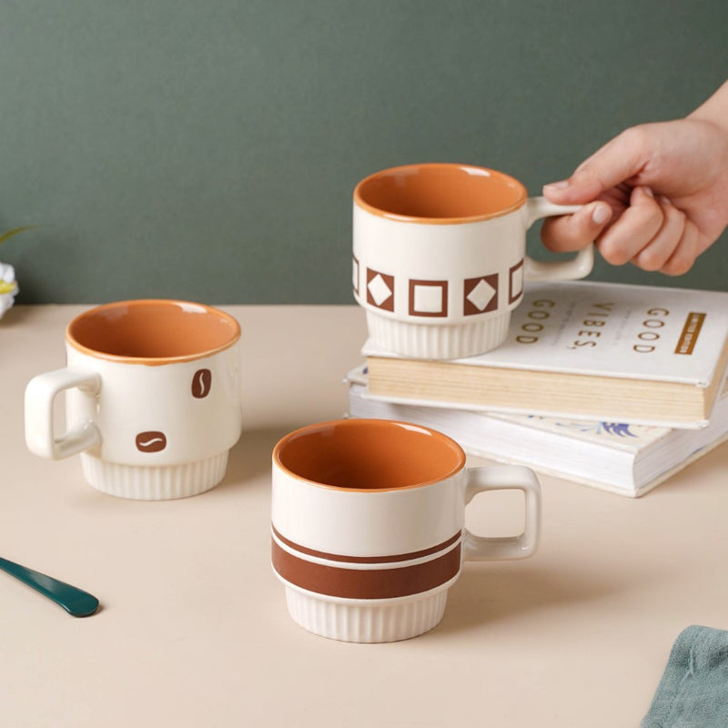 Minimalist Ceramic Coffee Mug- Mug for coffee, tea mug, cappuccino mug | Cups and Mugs for Coffee Table & Home Decor