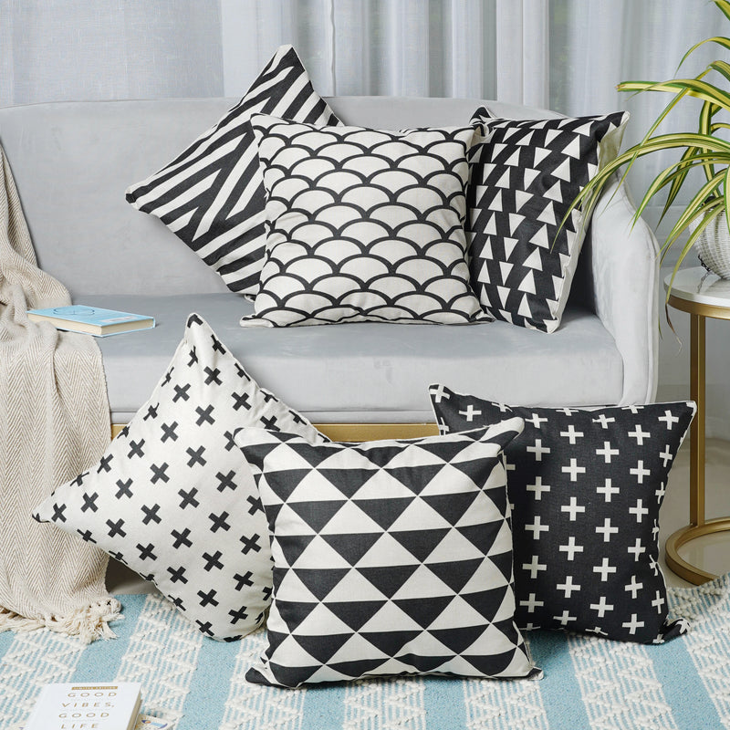 Monochrome Cushion Cover Set of 2