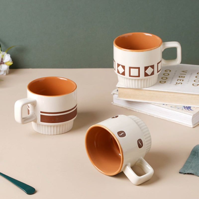 Minimalist Ceramic Coffee Mug- Mug for coffee, tea mug, cappuccino mug | Cups and Mugs for Coffee Table & Home Decor