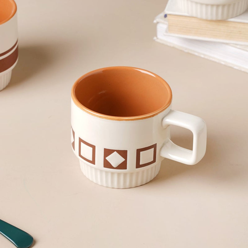 Minimalist Ceramic Coffee Mug- Mug for coffee, tea mug, cappuccino mug | Cups and Mugs for Coffee Table & Home Decor