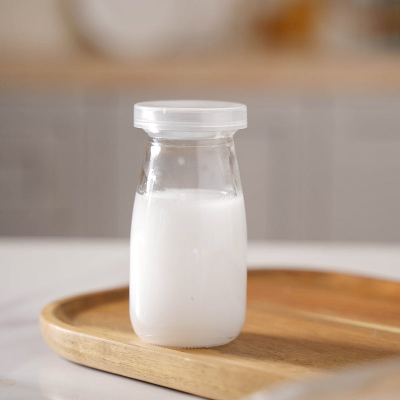 Small Glass Storage Container Set of 6 - Water bottle, juice bottle, glass bottle | Bottle for Travelling & Dining Table