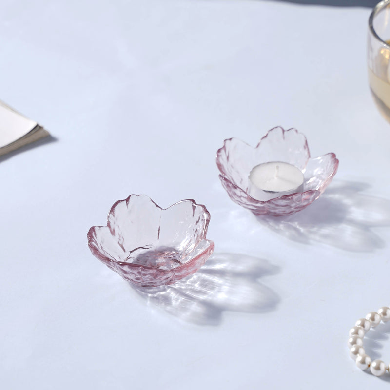 Sakura Styled Glass Dip Bowl Set of 2 - Bowl, ceramic bowl, dip bowls, chutney bowl, dip bowls ceramic | Bowls for dining table & home decor 