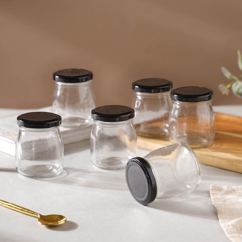 Glass Storage Container with Lid Set of 6 - Jar