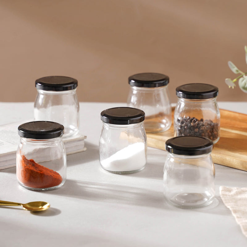 Glass Storage Container with Lid Set of 6 - Jar