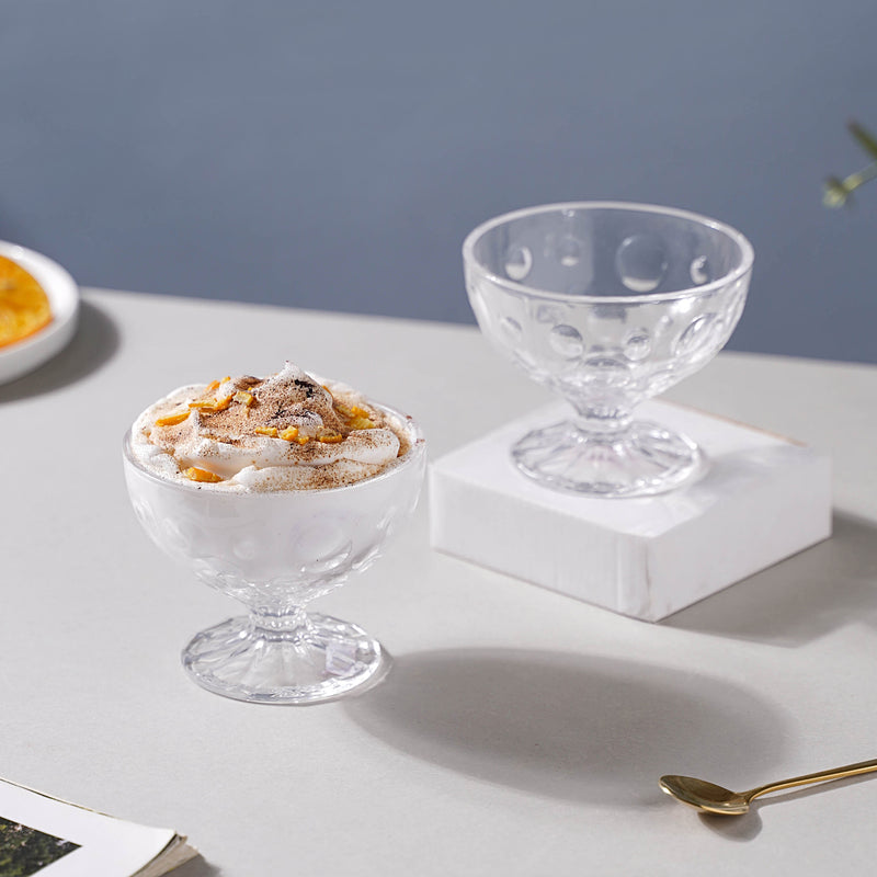 Dotty Glass Ice Cream Bowl Set of 2