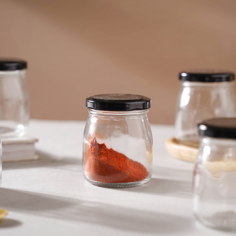 Glass Storage Container with Lid Set of 6 - Jar