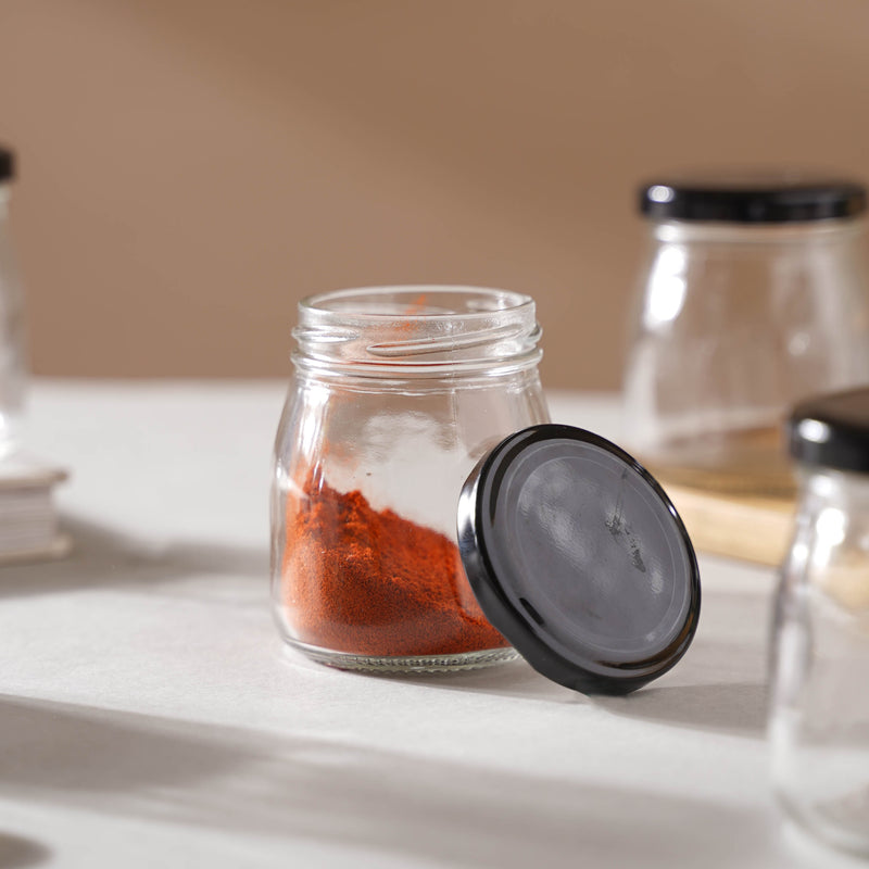 Glass Storage Container with Lid Set of 6 - Jar