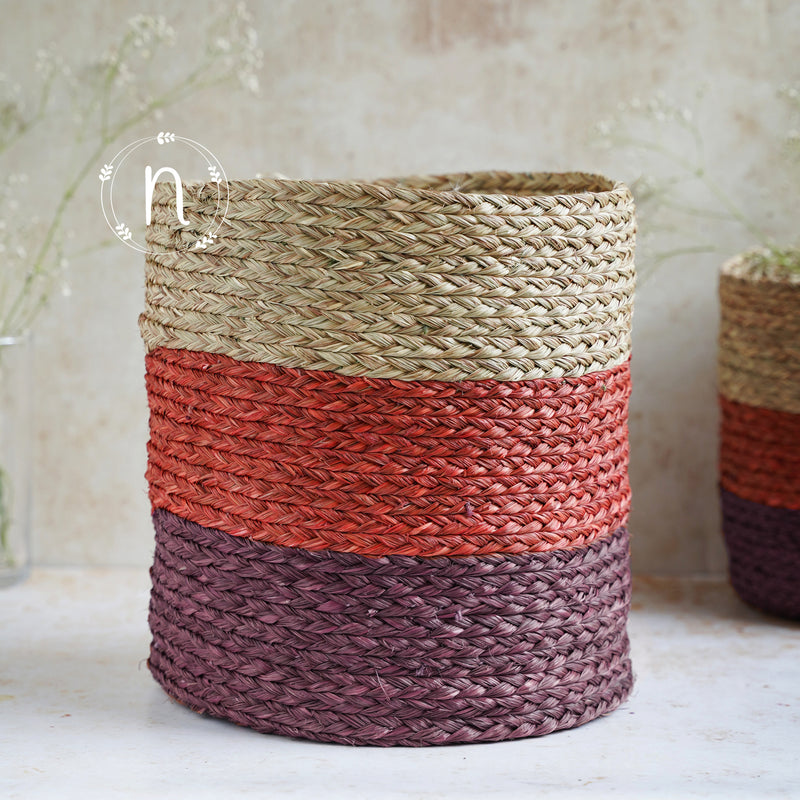 Eco-Friendly Planter Baskets Red Set of 2 - Basket | Flower basket