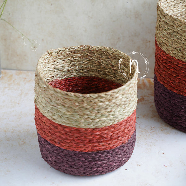 Eco-Friendly Planter Baskets Red Set of 2 - Basket | Flower basket