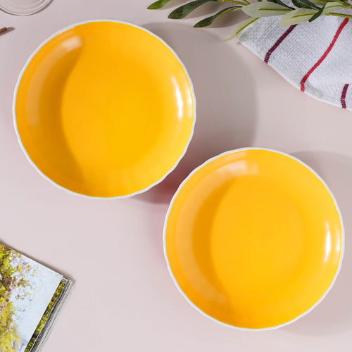 Chrome Snack Plate Red 7.5 inch Set Of 2 - Serving plate, snack plate, dessert plate | Plates for dining & home decor