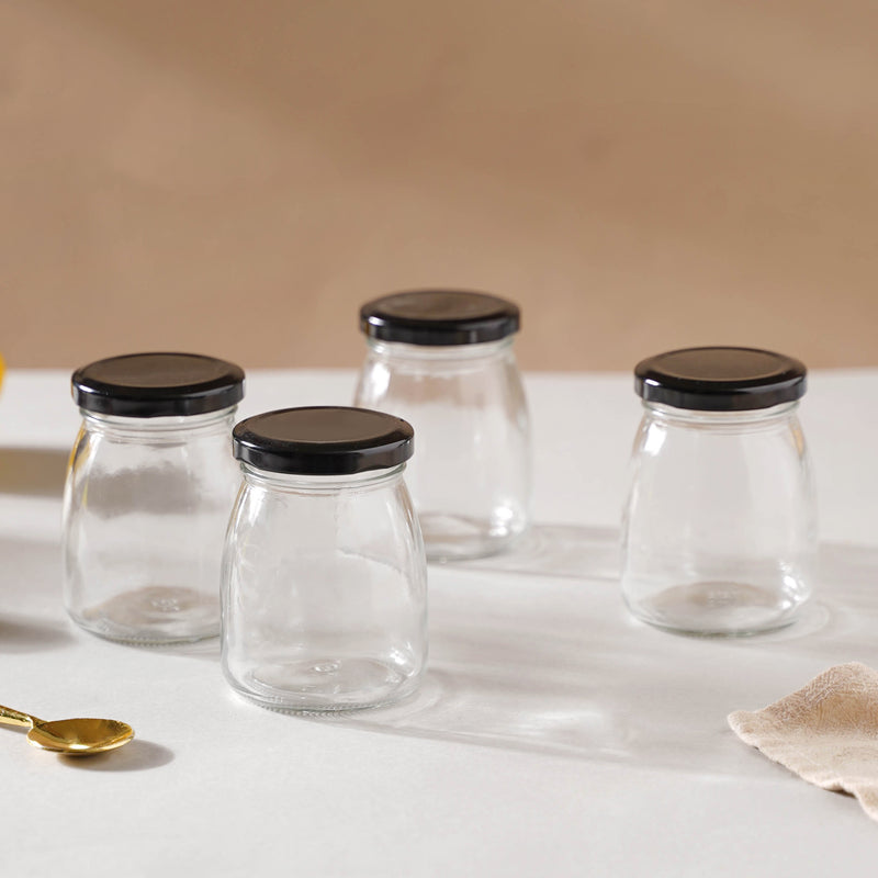 Short Glass Storage Container Set of 4 - Jar