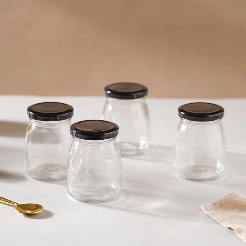 Short Glass Storage Container Set of 4 - Jar