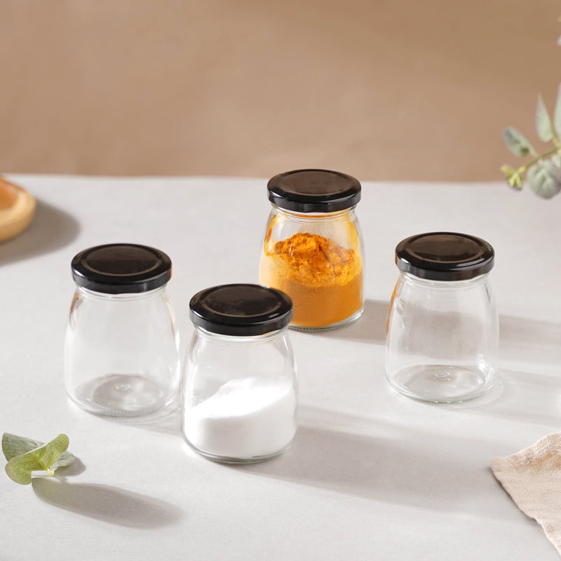 Short Glass Storage Container Set of 4 - Jar