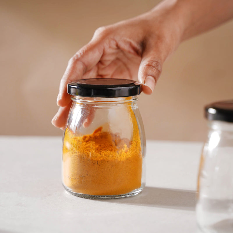 Short Glass Storage Container Set of 4 - Jar