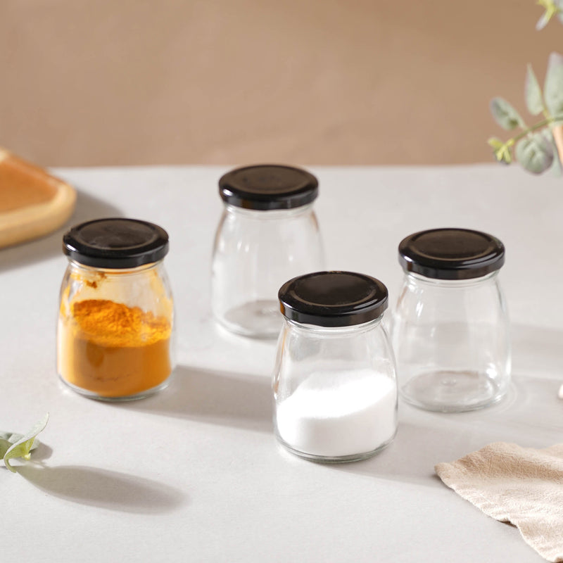 Short Glass Storage Container Set of 4 - Jar