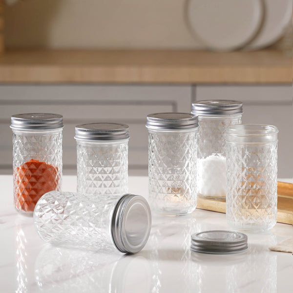 Textured Jar for Storage Set of 6 - Jar