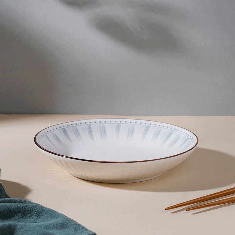 Dainty Patterned Pasta Dish 7 Inch - Serving plate, pasta plate, lunch plate, deep plate | Plates for dining table & home decor