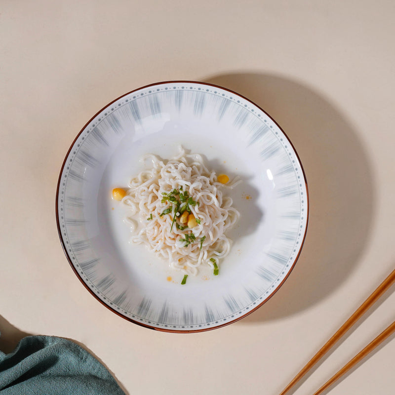 Dainty Patterned Pasta Dish 7 Inch - Serving plate, pasta plate, lunch plate, deep plate | Plates for dining table & home decor