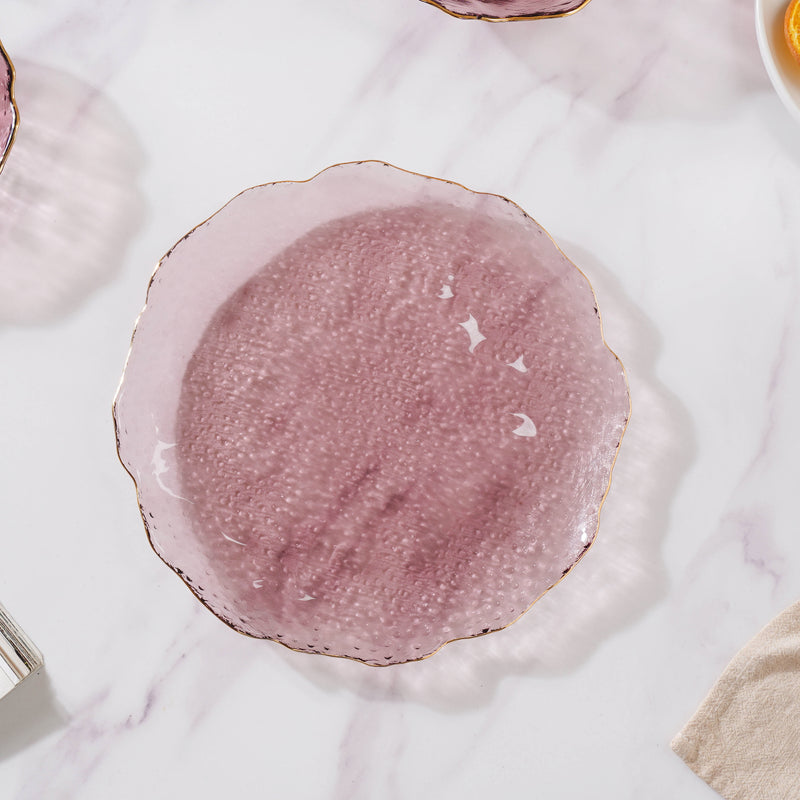 Glass Rose Dish Set of 3