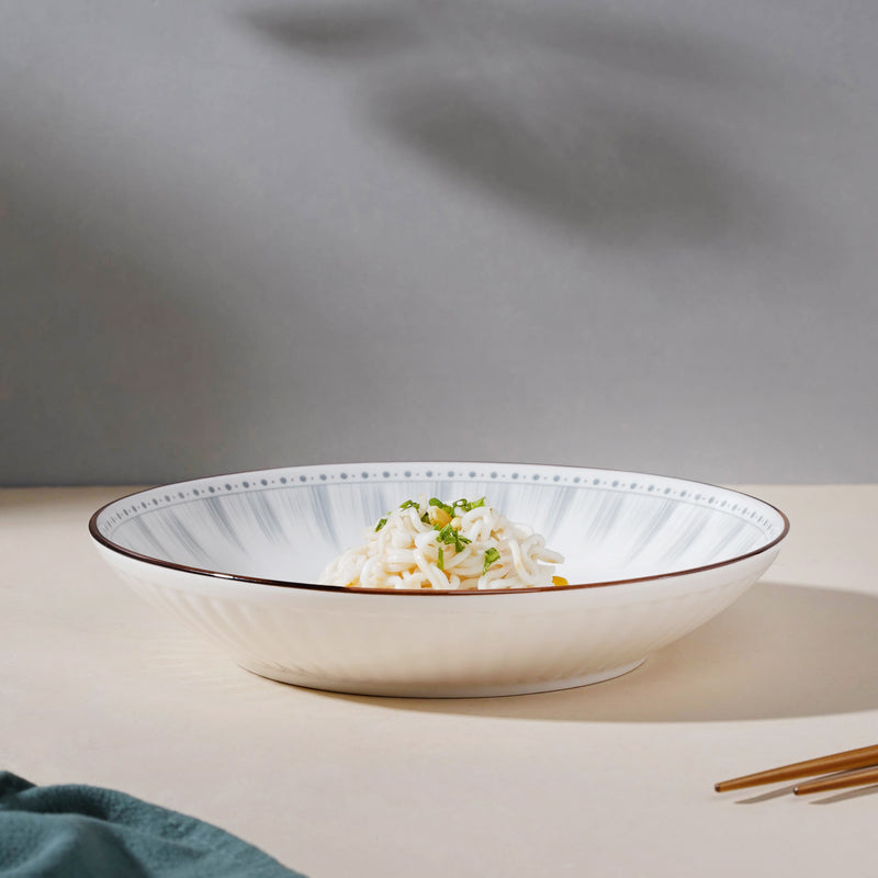 Dainty Patterned Pasta Dish 7 Inch - Serving plate, pasta plate, lunch plate, deep plate | Plates for dining table & home decor