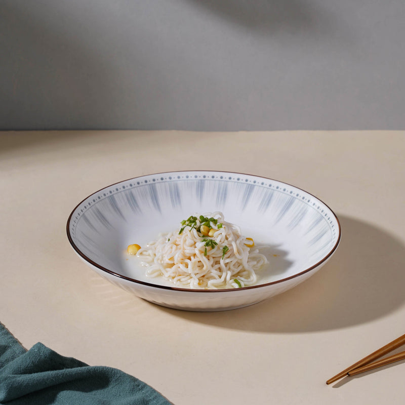 Dainty Patterned Pasta Dish 7 Inch - Serving plate, pasta plate, lunch plate, deep plate | Plates for dining table & home decor